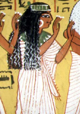 Egyptian woman with gray hair