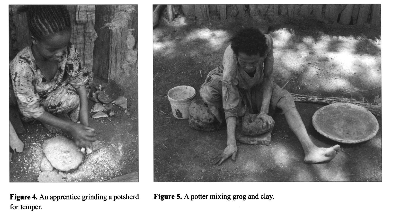 Women making pottery