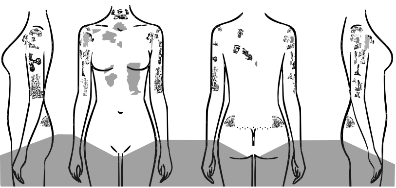 Tattoos found on a woman from Deir el-Medina